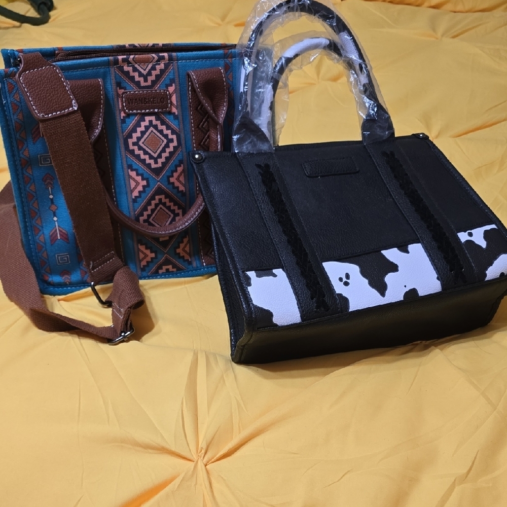 Black and White Cow Print Handbag